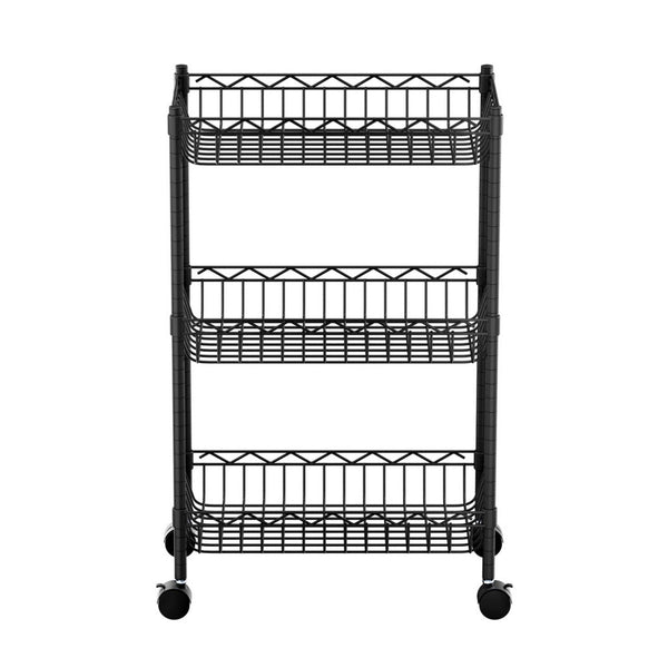 Artiss 3-Tier Shelving Unit Adjustable Garage Storage Kitchen Rack With Wheels Awezingly