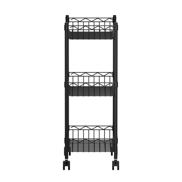 Artiss 3-Tier Shelving Unit Adjustable Garage Storage Kitchen Rack With Wheels Awezingly