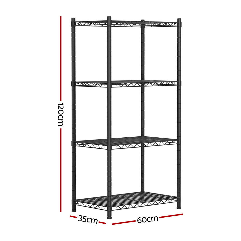 Artiss 4-Tier Shelving Unit Adjustable Garage Storage Shelves Kitchen Rack Steel Awezingly