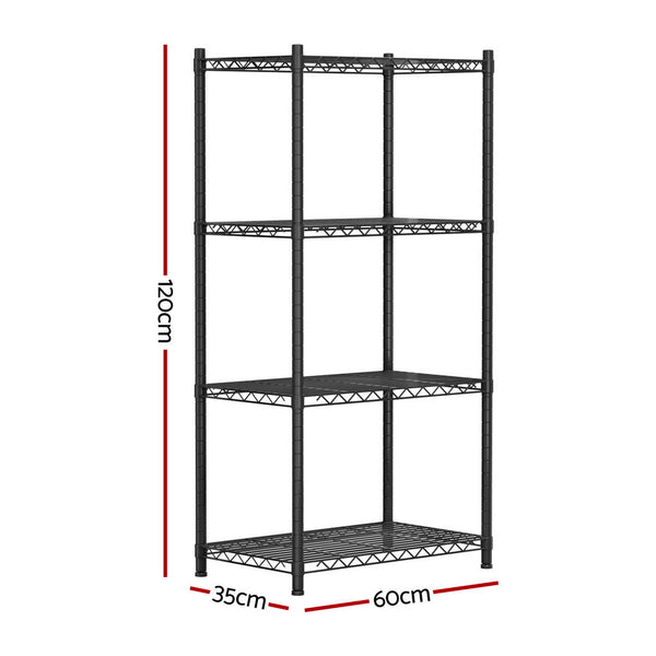 Artiss 4-Tier Shelving Unit Adjustable Garage Storage Shelves Kitchen Rack Steel Awezingly