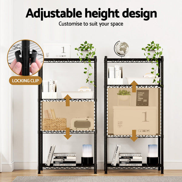 Artiss 4-Tier Shelving Unit Adjustable Garage Storage Shelves Kitchen Rack Steel Awezingly