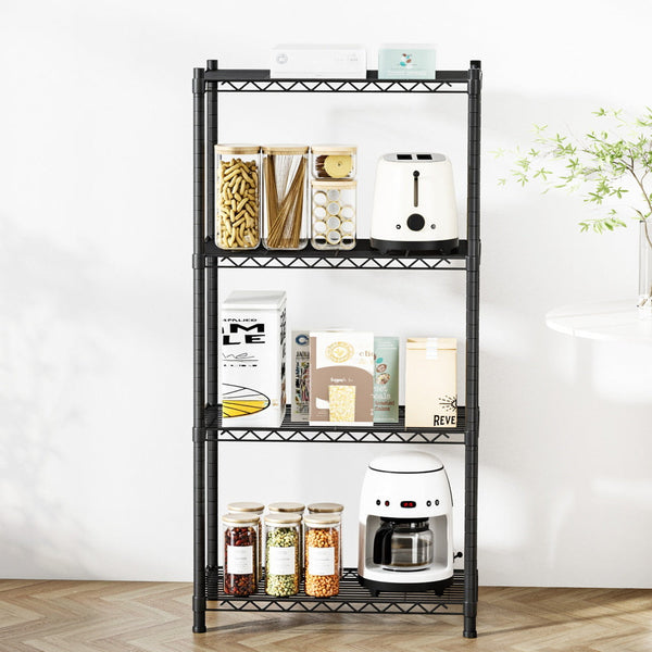 Artiss 4-Tier Shelving Unit Adjustable Garage Storage Shelves Kitchen Rack Steel Awezingly