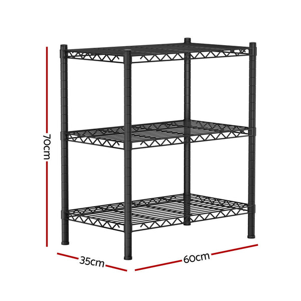 Artiss 3-Tier Shelving Unit Adjustable Garage Storage Shelves Kitchen Rack Steel Awezingly