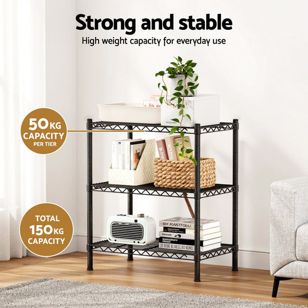 Artiss 3-Tier Shelving Unit Adjustable Garage Storage Shelves Kitchen Rack Steel Awezingly