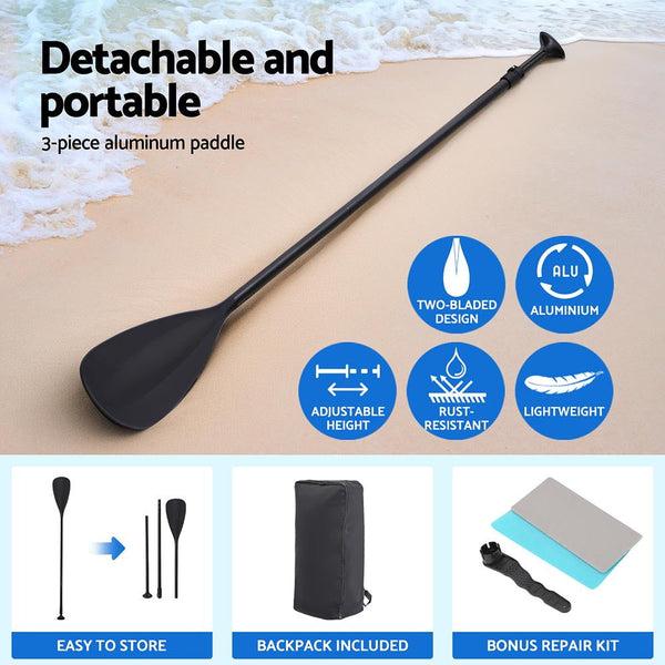 Weisshorn Stand Up Paddle Board 10.5ft Inflatable SUP Surfboard Paddleboard Kayak Surf Green Weisshorn