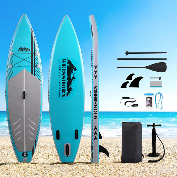 Weisshorn Stand Up Paddle Board 10.5ft Inflatable SUP Surfboard Paddleboard Kayak Surf Green Weisshorn