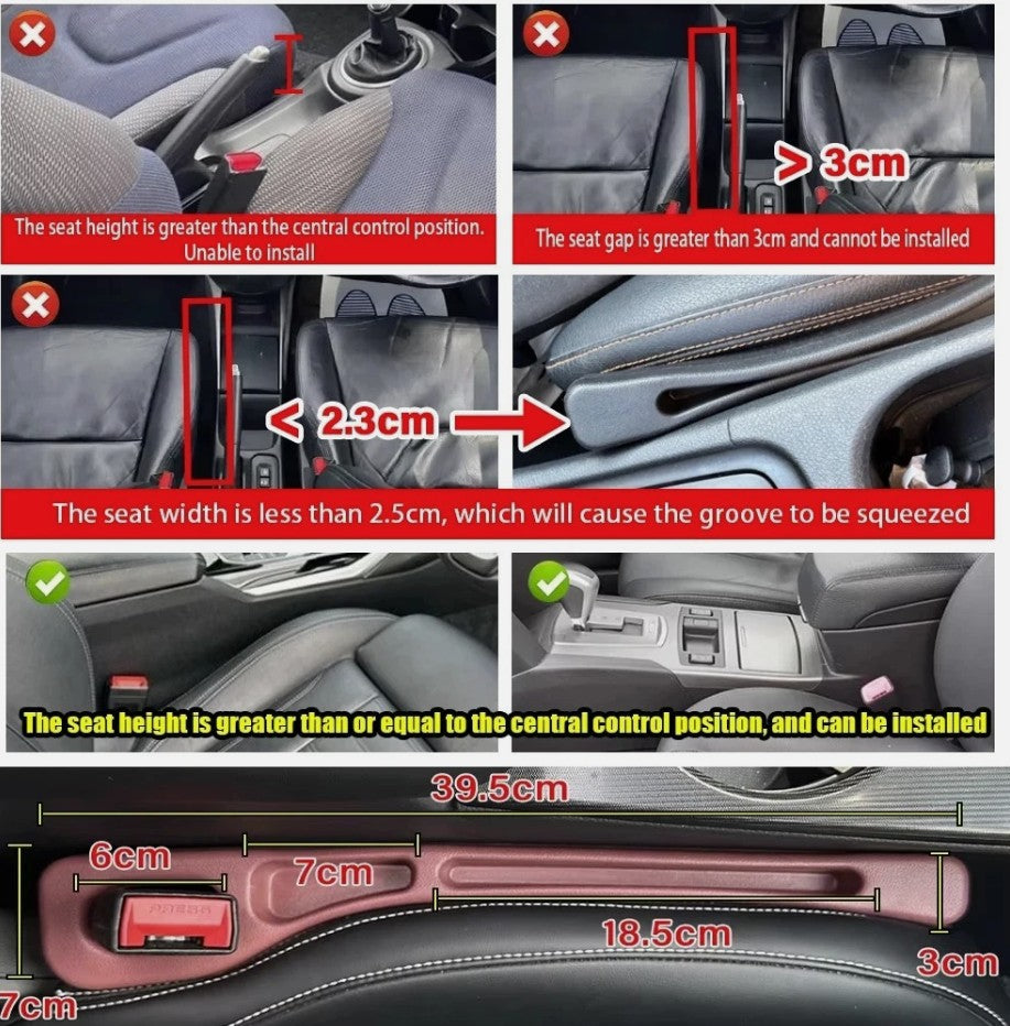 2Pcs Car Seat Gap Filler Universal Side Seam Plug Strip Leak-proof Filling Strip Awezingly