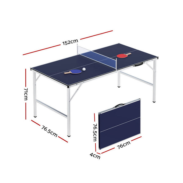 Everfit Table Tennis Ping Pong Table Portable Foldable Family Game Home Indoor Everfit