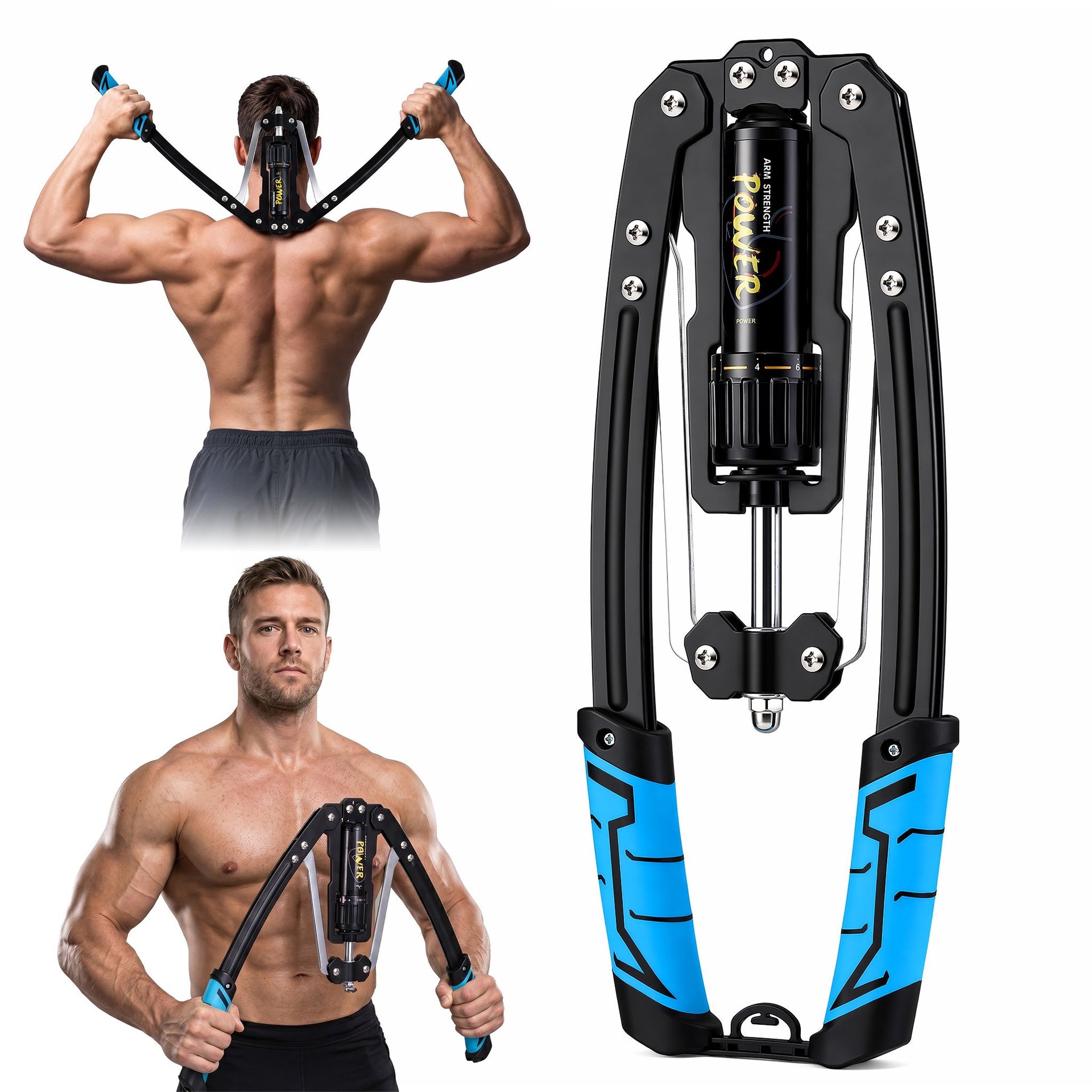 Everfit Twister Arm Exerciser Chest Trainer 10-200kg Adjustable Hydraulic Power Awezingly
