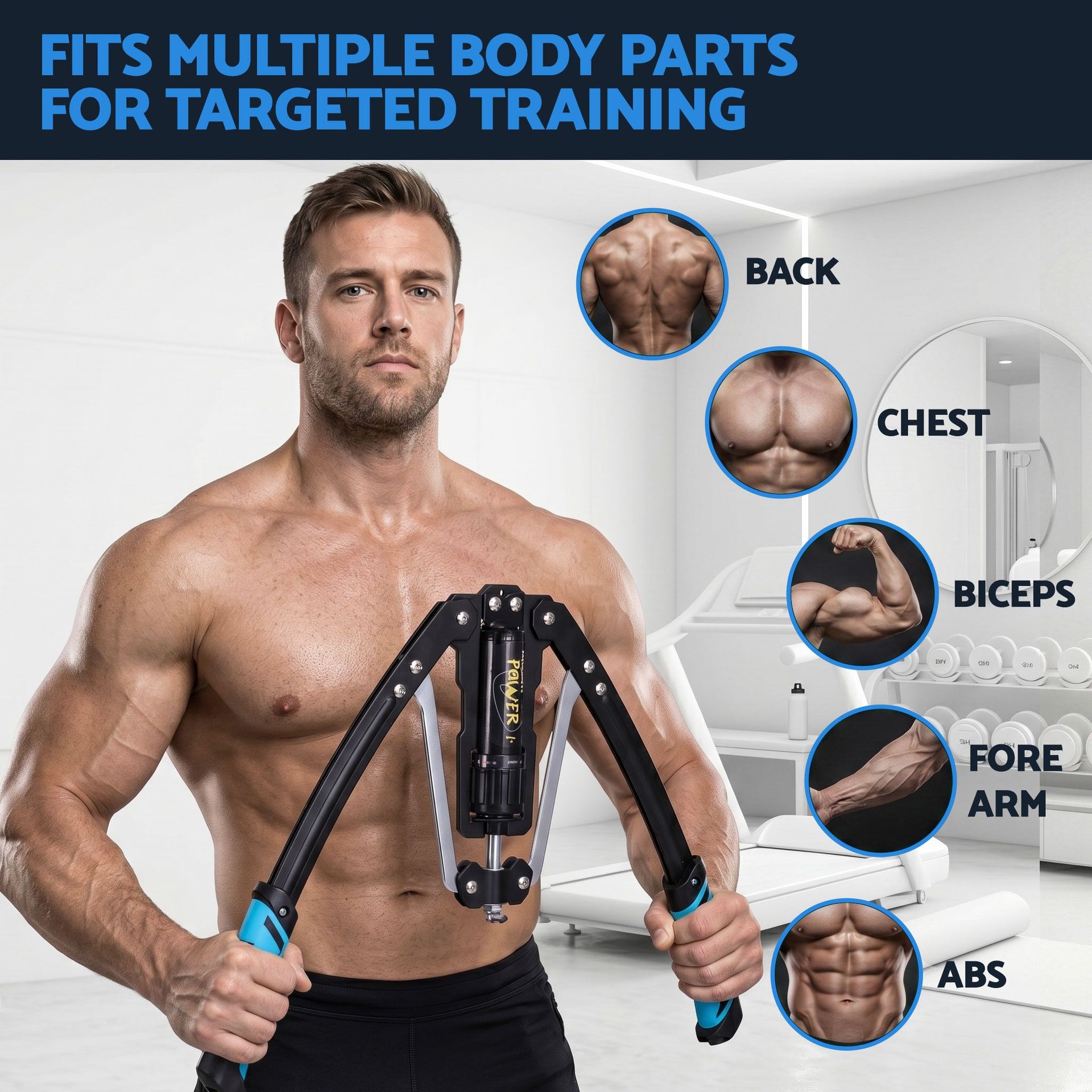 Everfit Twister Arm Exerciser Chest Trainer 10-200kg Adjustable Hydraulic Power Awezingly