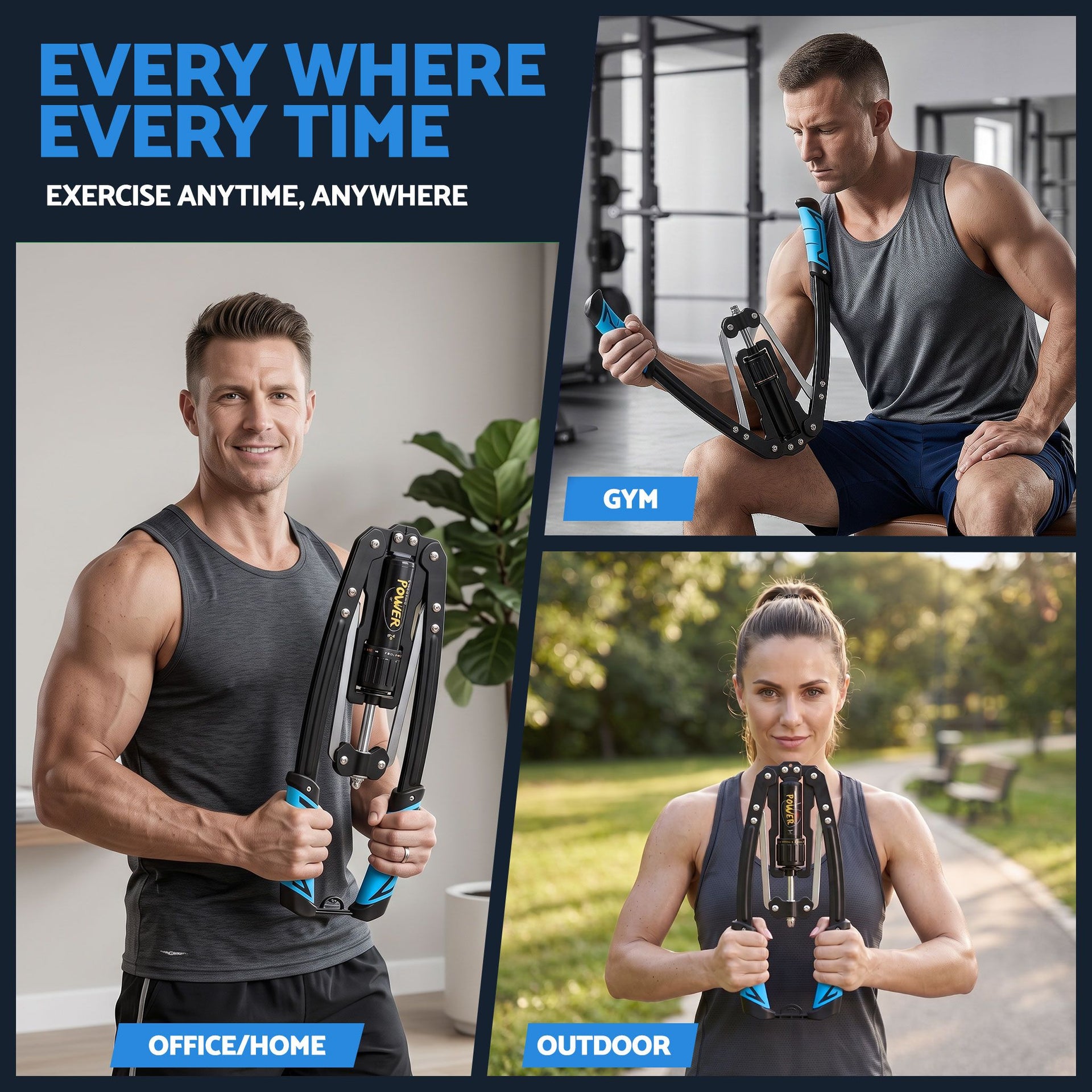 Everfit Twister Arm Exerciser Chest Trainer 10-200kg Adjustable Hydraulic Power Awezingly