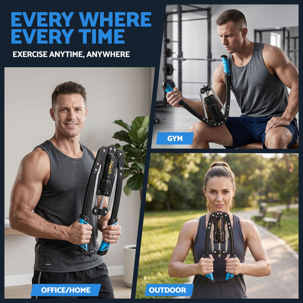 Everfit Twister Arm Exerciser Chest Trainer 10-200kg Adjustable Hydraulic Power Awezingly