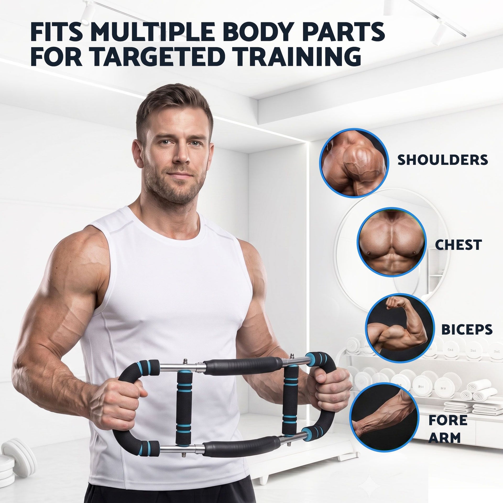 Everfit Twister Arm Exerciser 60-90lb Adjustable Chest Workout Equipment Home Gym Fitness Awezingly