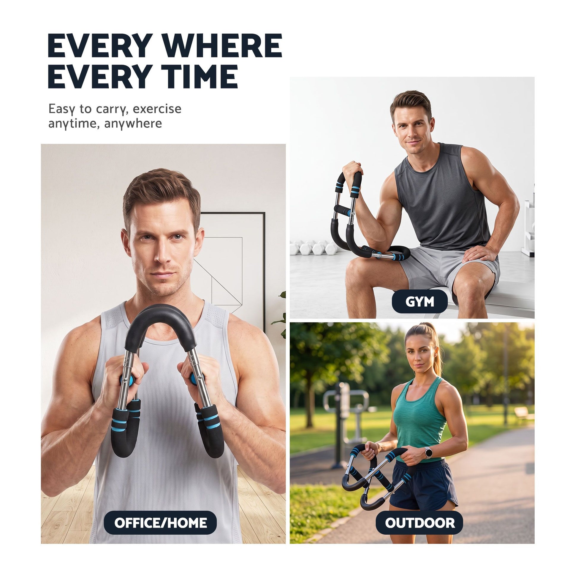 Everfit Twister Arm Exerciser 60-90lb Adjustable Chest Workout Equipment Home Gym Fitness Awezingly