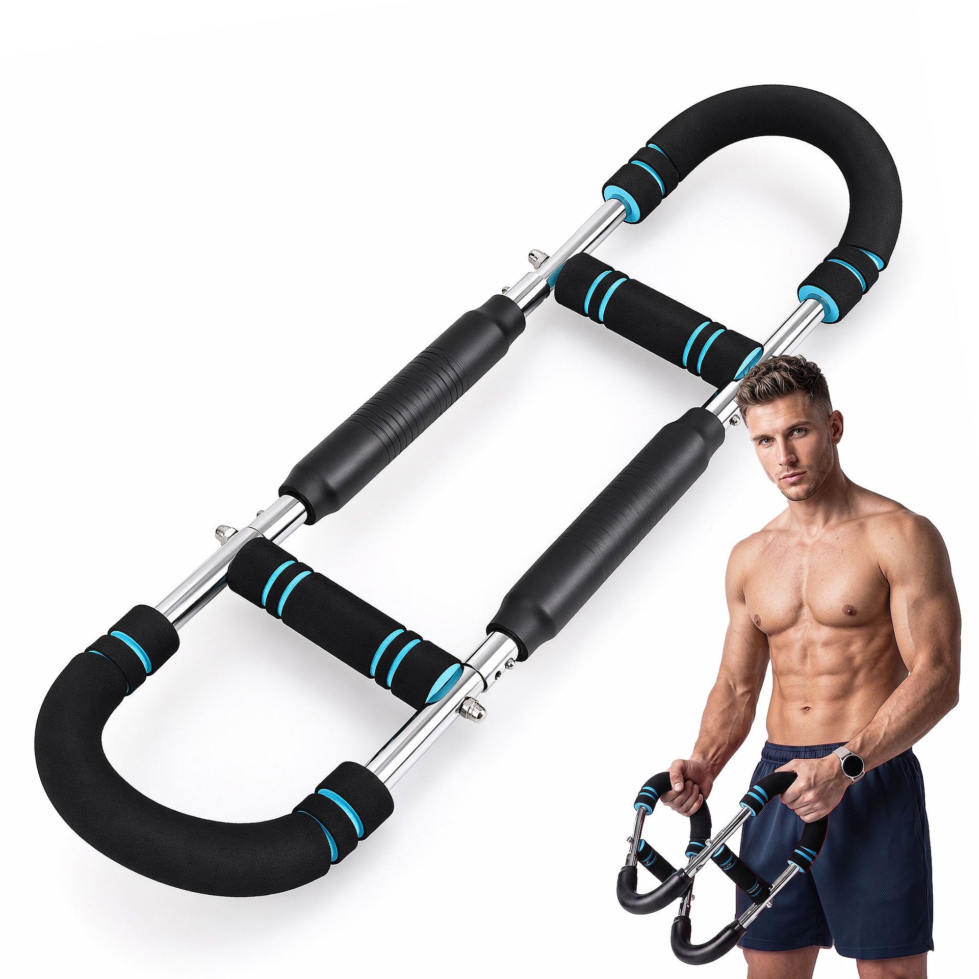 Everfit Twister Arm Exerciser 60-90lb Adjustable Chest Workout Equipment Home Gym Fitness Awezingly