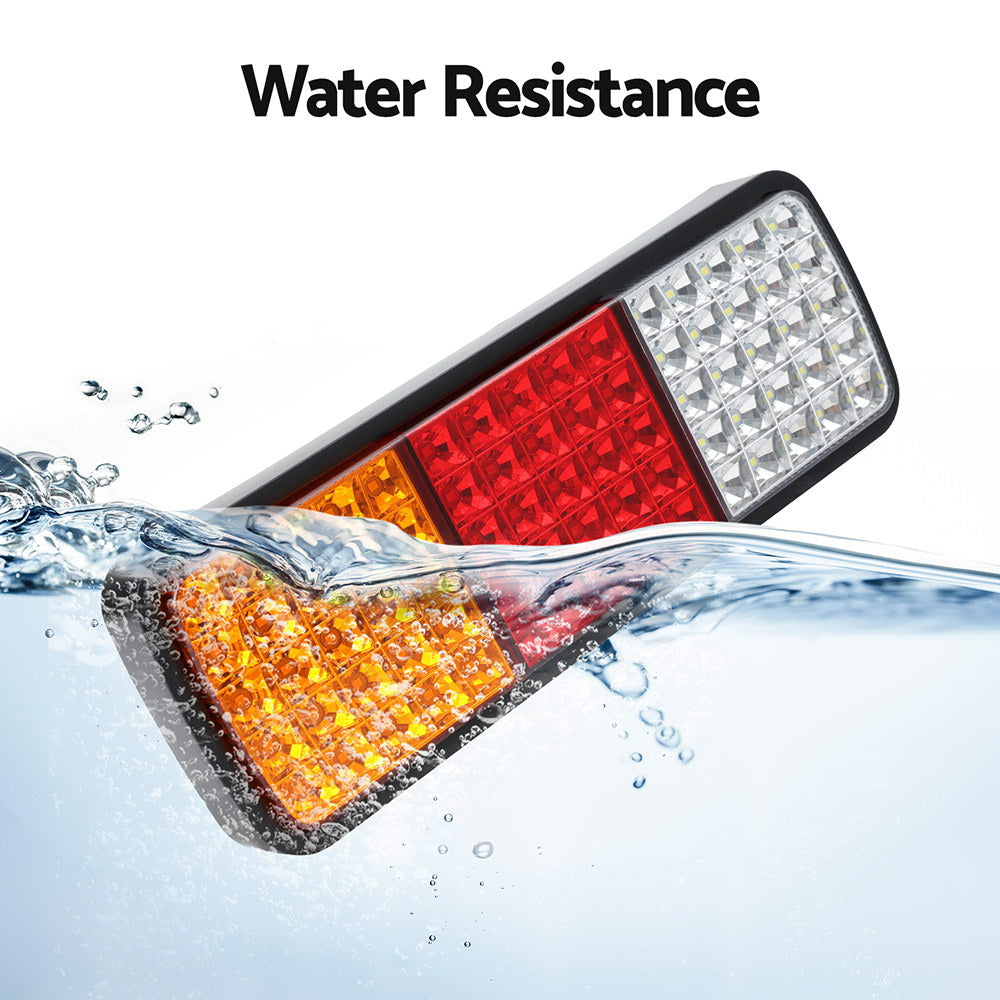 Giantz Pair 75 LED Tail Lights Stop Reverse Indicator 12V Ute Trailer Caravan Truck Boat Giantz