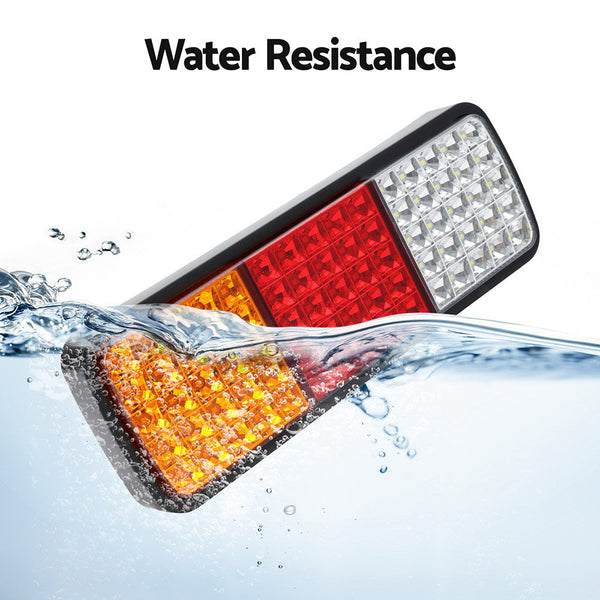 Giantz Pair 75 LED Tail Lights Stop Reverse Indicator 12V Ute Trailer Caravan Truck Boat Giantz