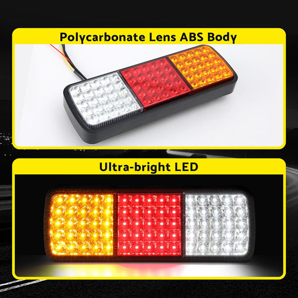 Giantz Pair 75 LED Tail Lights Stop Reverse Indicator 12V Ute Trailer Caravan Truck Boat Giantz