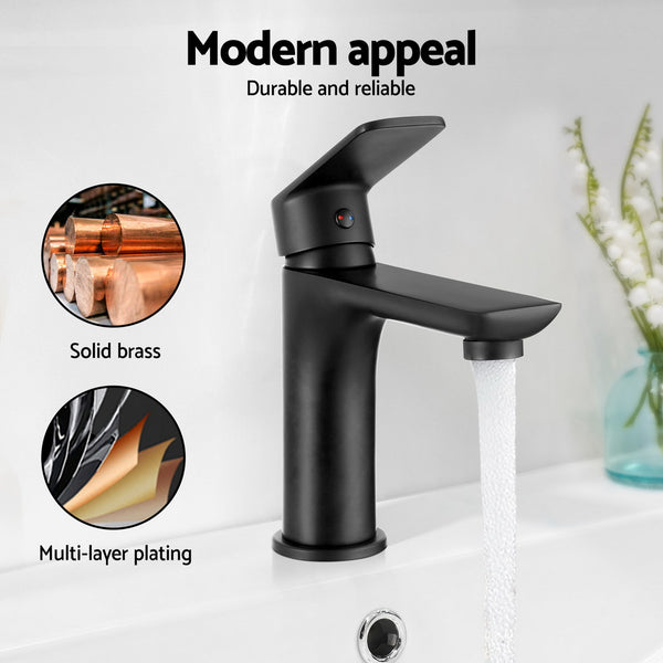 Cefito Bathroom Basin Mixer Tap Brass Faucet Vanity Laundry Sink Black Awezingly
