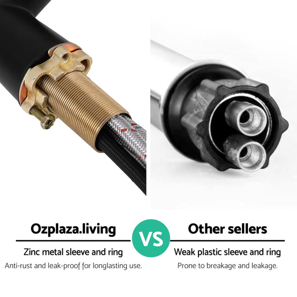 Cefito Kitchen Mixer Tap Pull Out Round 2 Mode Sink Basin Faucet Swivel WELS Black Awezingly