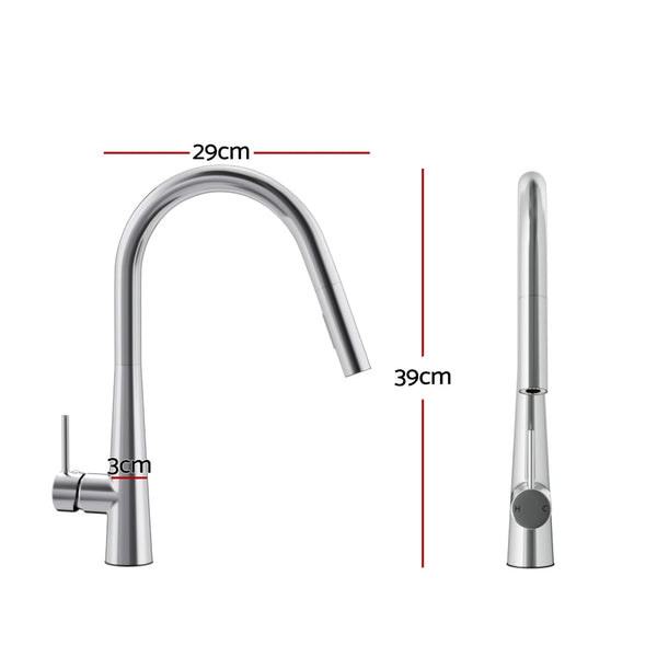 Cefito Kitchen Mixer Tap Pull Out Round 2 Mode Sink Basin Faucet Swivel WELS Chrome Awezingly