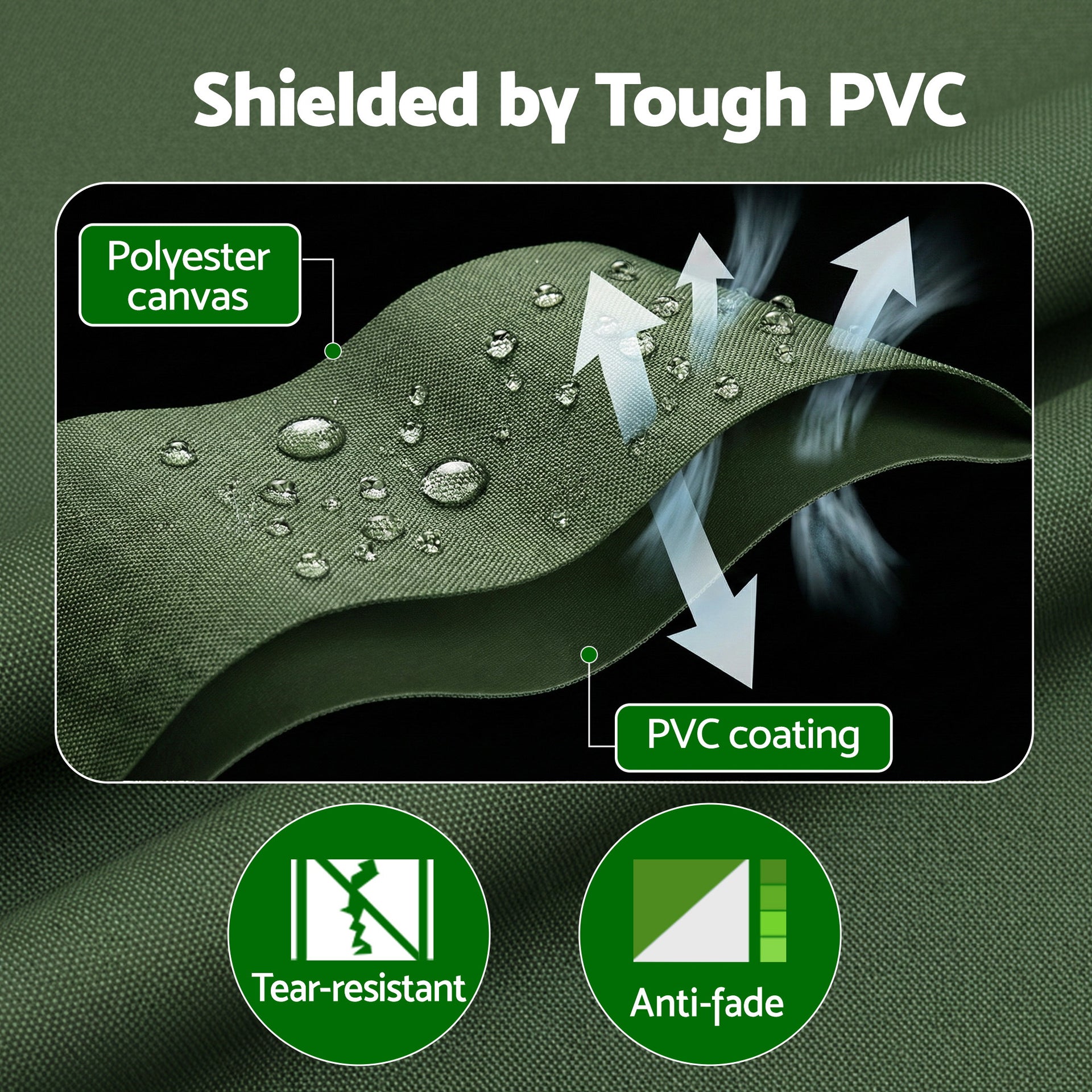 Instahut 2x3m Tarp Tarpaulin 600GSM Camping Canvas Heavy Duty Water Resistant Awezingly