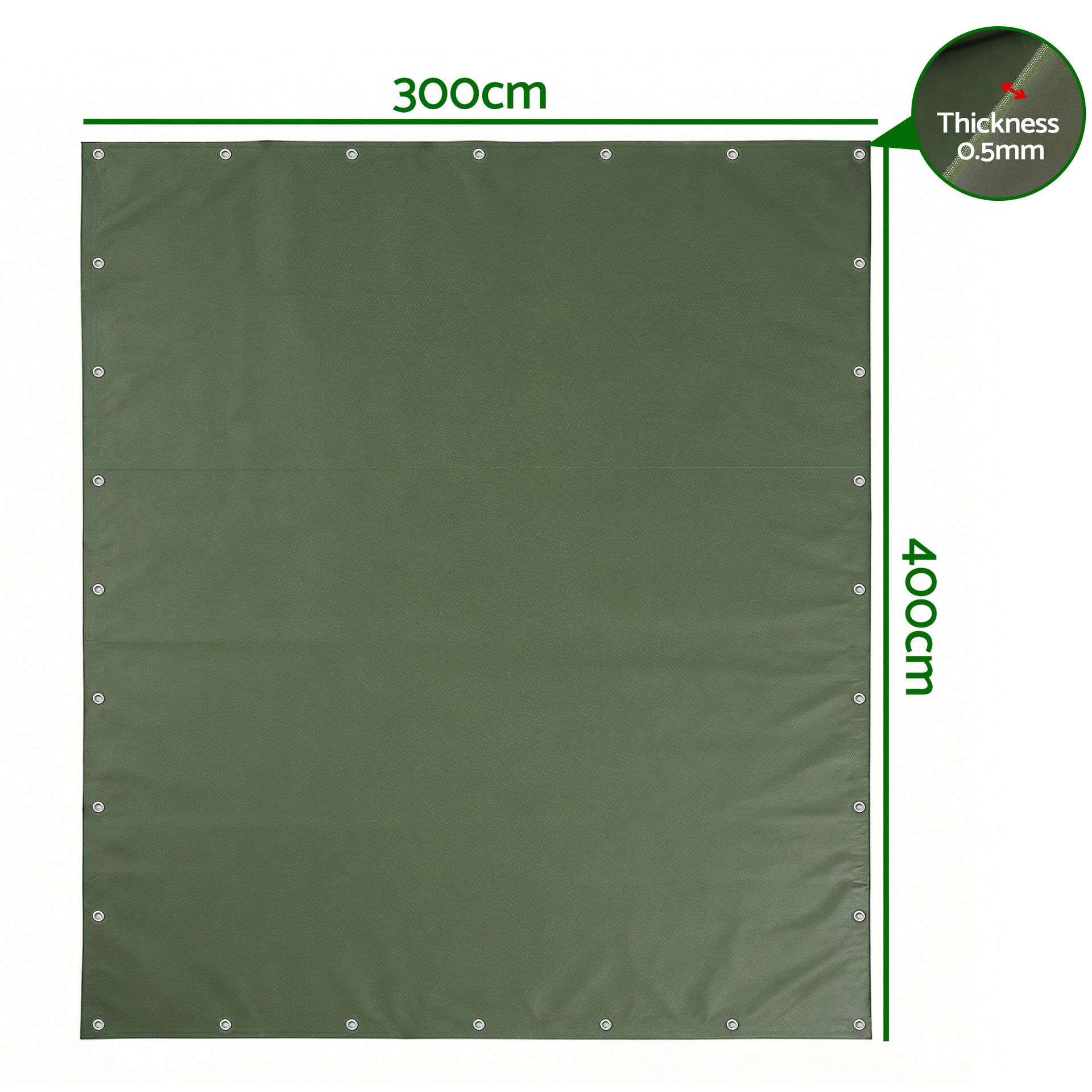Instahut 3x4m Tarp Tarpaulin 600GSM Camping Canvas Heavy Duty Water Resistant Awezingly