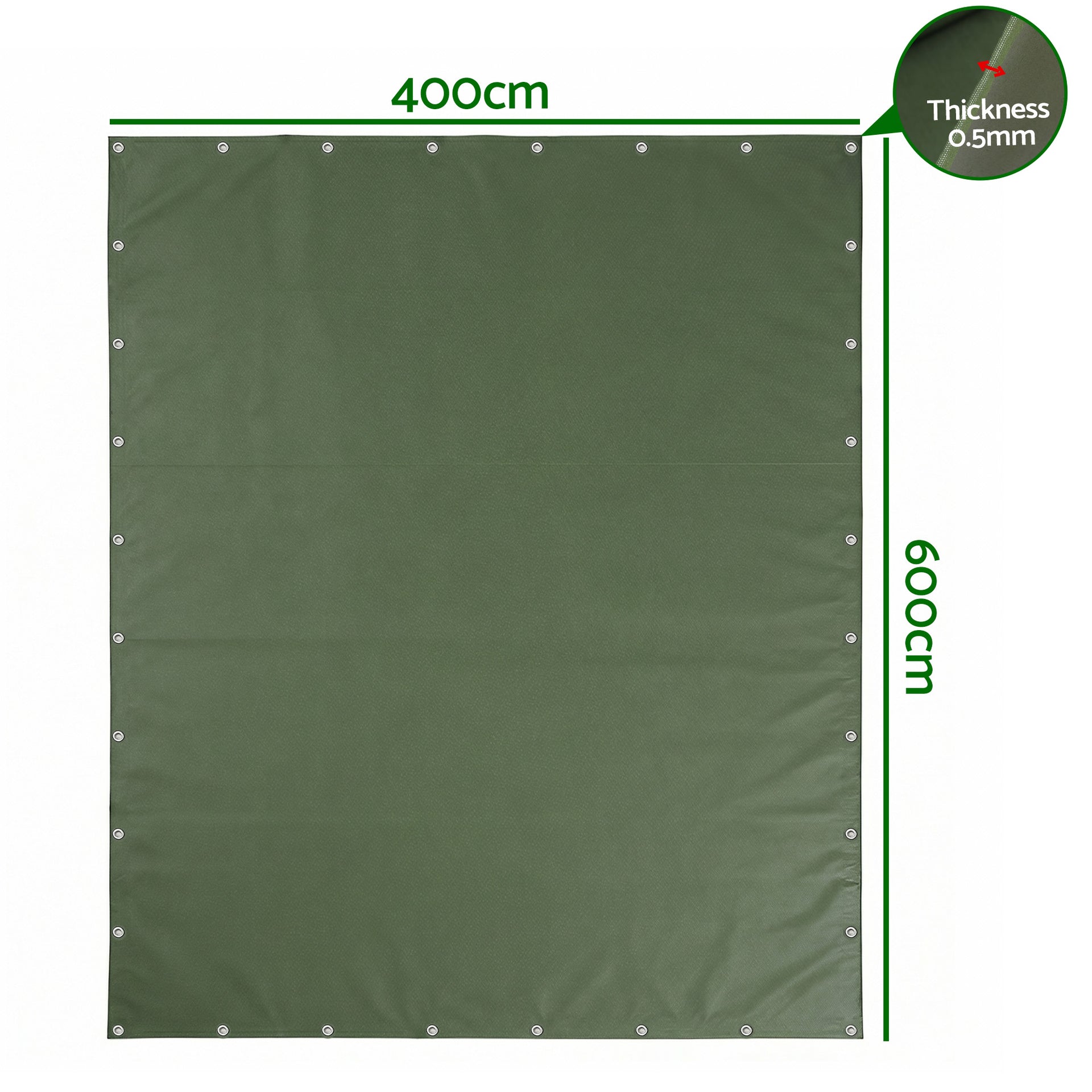 Instahut 4x6m Tarp Tarpaulin 600GSM Camping Canvas Heavy Duty Water Resistant Awezingly