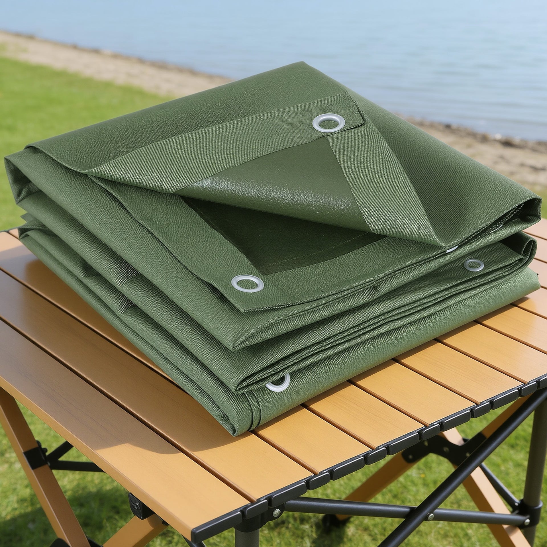 Instahut 4x6m Tarp Tarpaulin 600GSM Camping Canvas Heavy Duty Water Resistant Awezingly