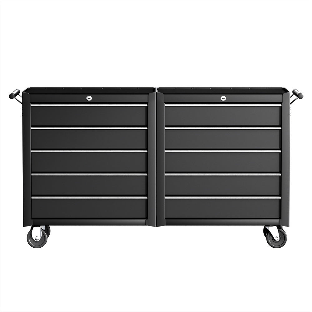 Giantz Tool Chest Trolley 10 Drawers Toolbox Storage Black Awezingly