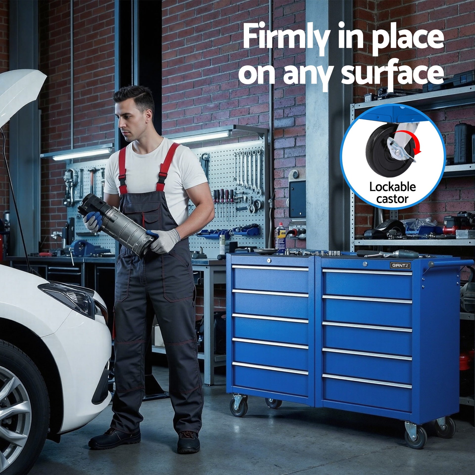 Giantz Tool Chest Trolley 10 Drawers Toolbox Storage Blue Awezingly