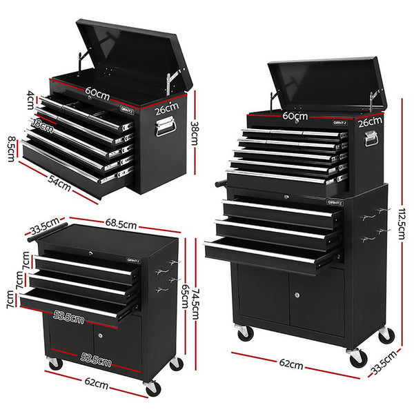 Giantz Tool Chest Trolley 12 Drawers Storage Cabinet Toolbox Awezingly