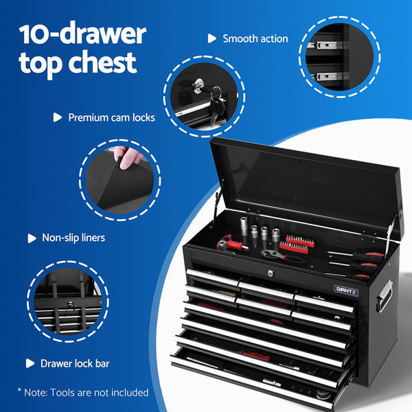Giantz 13 Drawer Tool Box Cabinet Chest Toolbox Storage Garage Organiser Black Awezingly