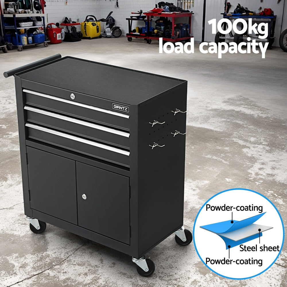 Giantz 3 Drawer Tool Box Chest Cabinet Toolbox Storage Garage Organiser Wheels Giantz