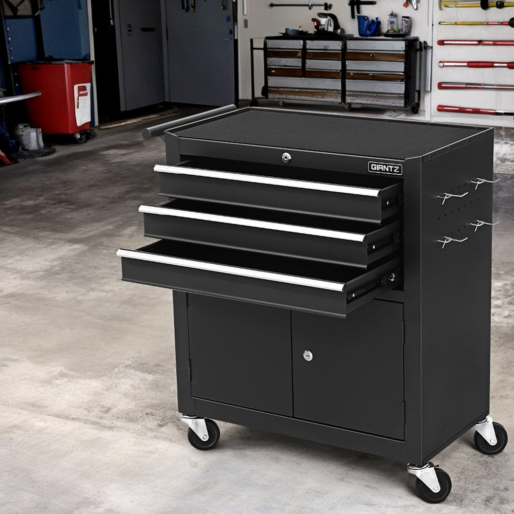 Giantz 3 Drawer Tool Box Chest Cabinet Toolbox Storage Garage Organiser Wheels Giantz