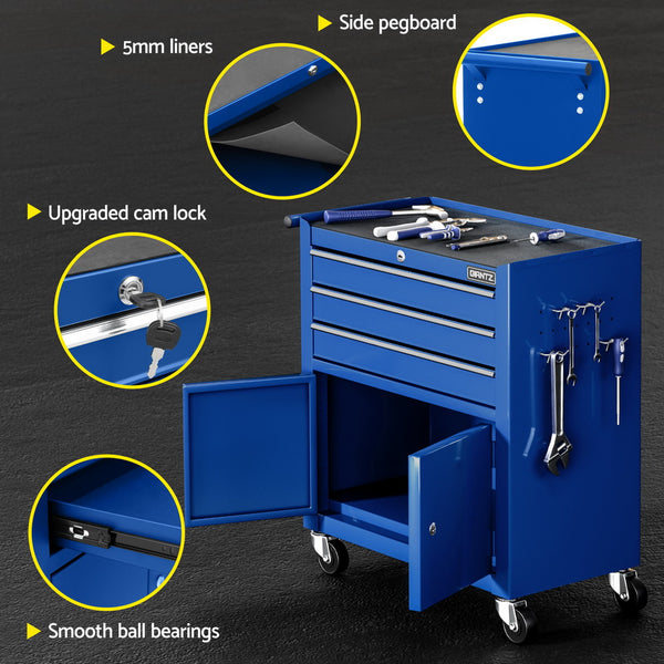Giantz 3 Drawer Tool Box Cabinet Chest Toolbox Garage Storage Organiser Awezingly