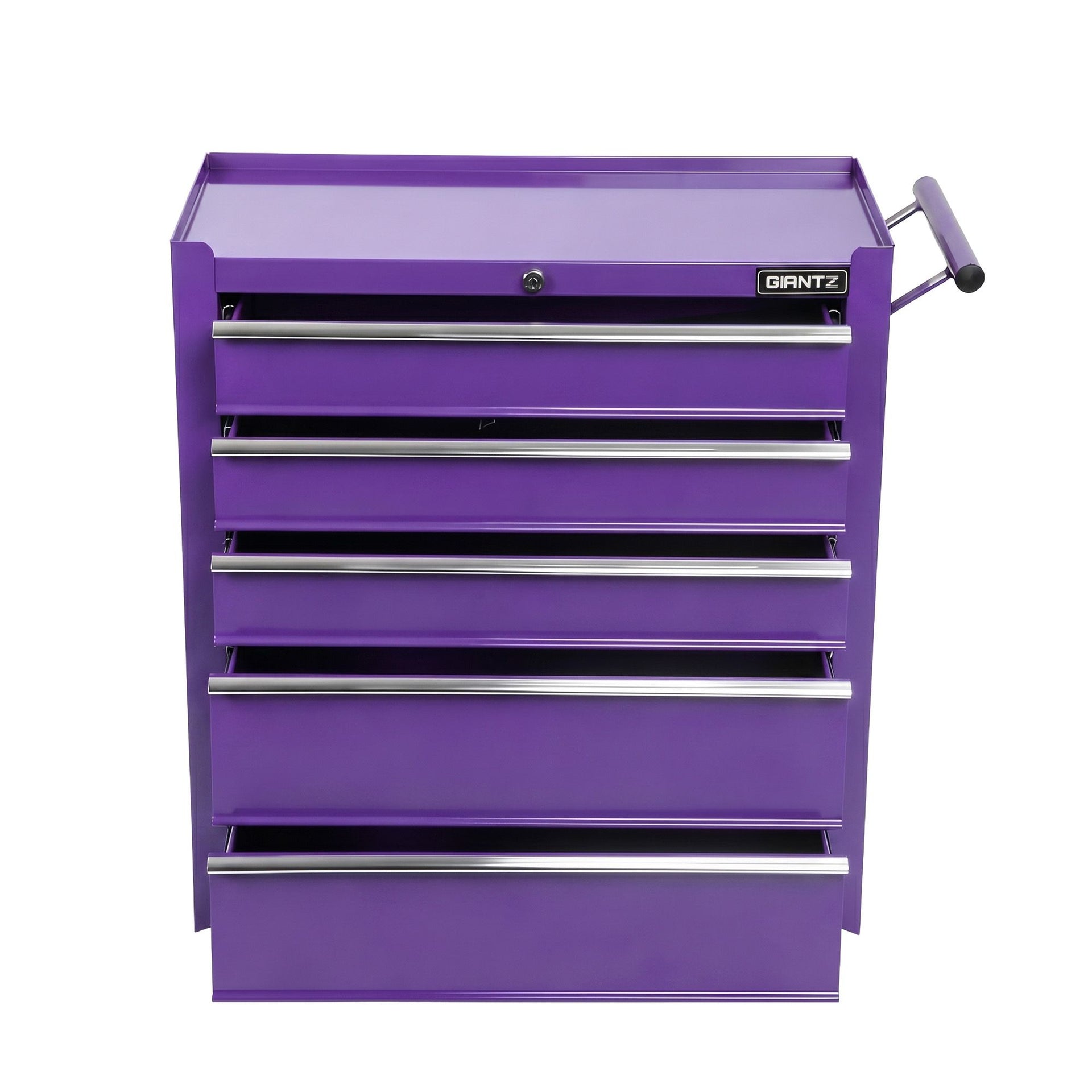 Giantz 5 Drawer Tool Chest Trolley Cabinet Toolbox Heavy Duty Garage Storage Organiser Purple Awezingly
