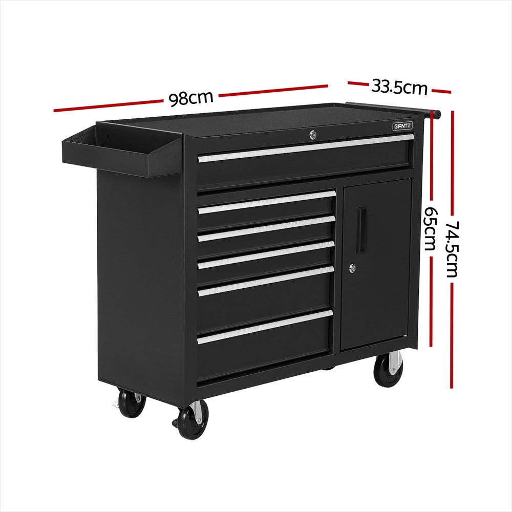 Giantz 6 Drawer Tool Box Chest Cabinet Toolbox Storage Garage Organiser Wheels Giantz