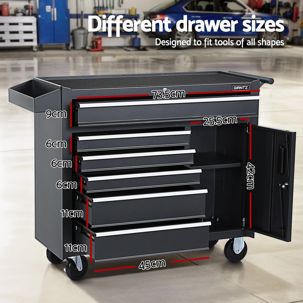 Giantz 6 Drawer Tool Box Chest Cabinet Toolbox Storage Garage Organiser Wheels Giantz