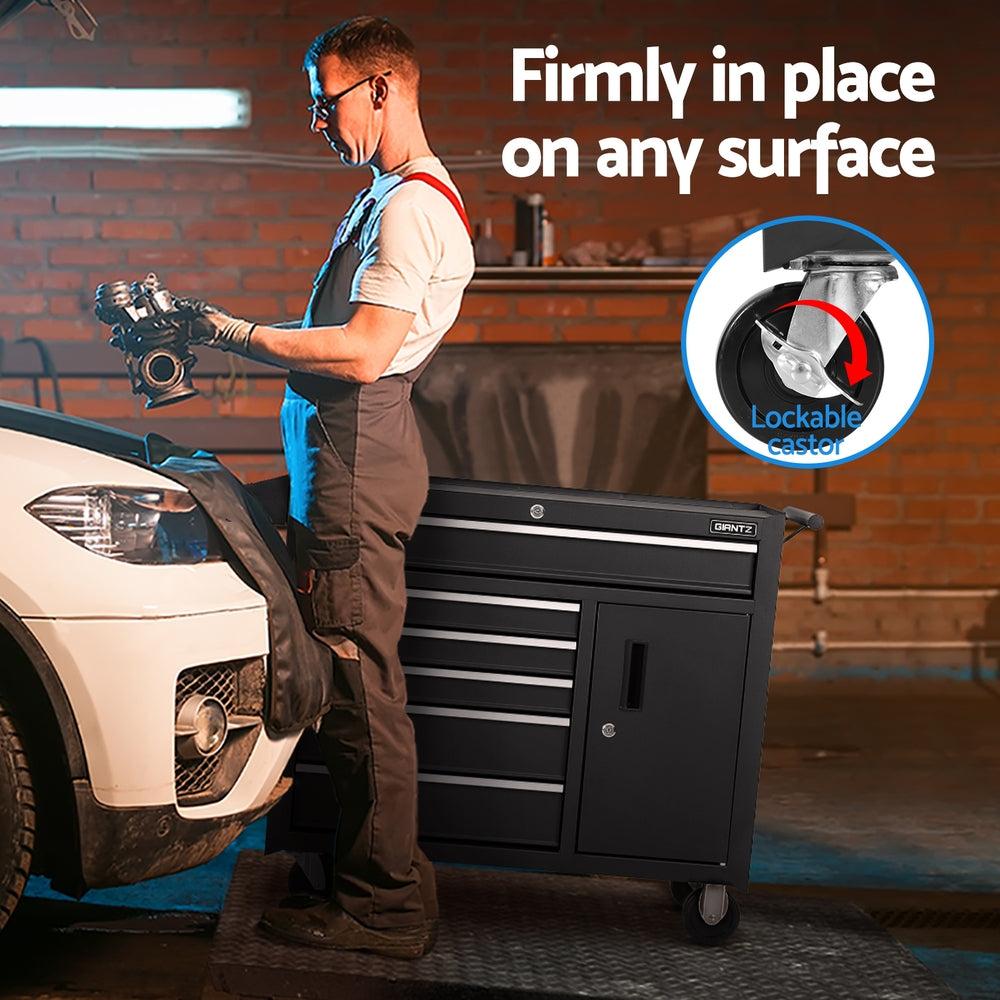 Giantz 6 Drawer Tool Box Chest Cabinet Toolbox Storage Garage Organiser Wheels Giantz