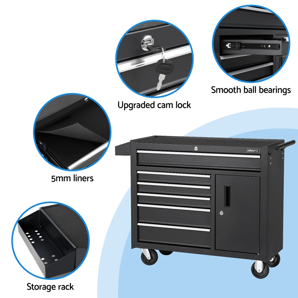 Giantz 6 Drawer Tool Box Chest Cabinet Toolbox Storage Garage Organiser Wheels Giantz
