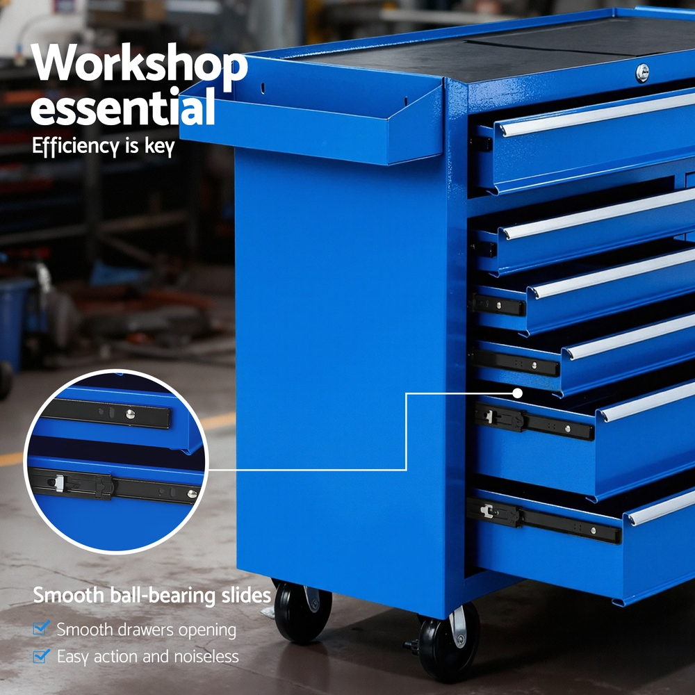 Giantz 6 Drawer Tool Chest Trolley Cabinet Cart Toolbox Storage Organiser Wheels Awezingly