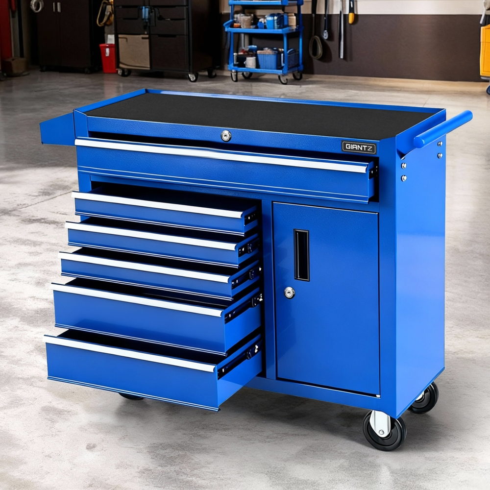Giantz 6 Drawer Tool Chest Trolley Cabinet Cart Toolbox Storage Organiser Wheels Awezingly