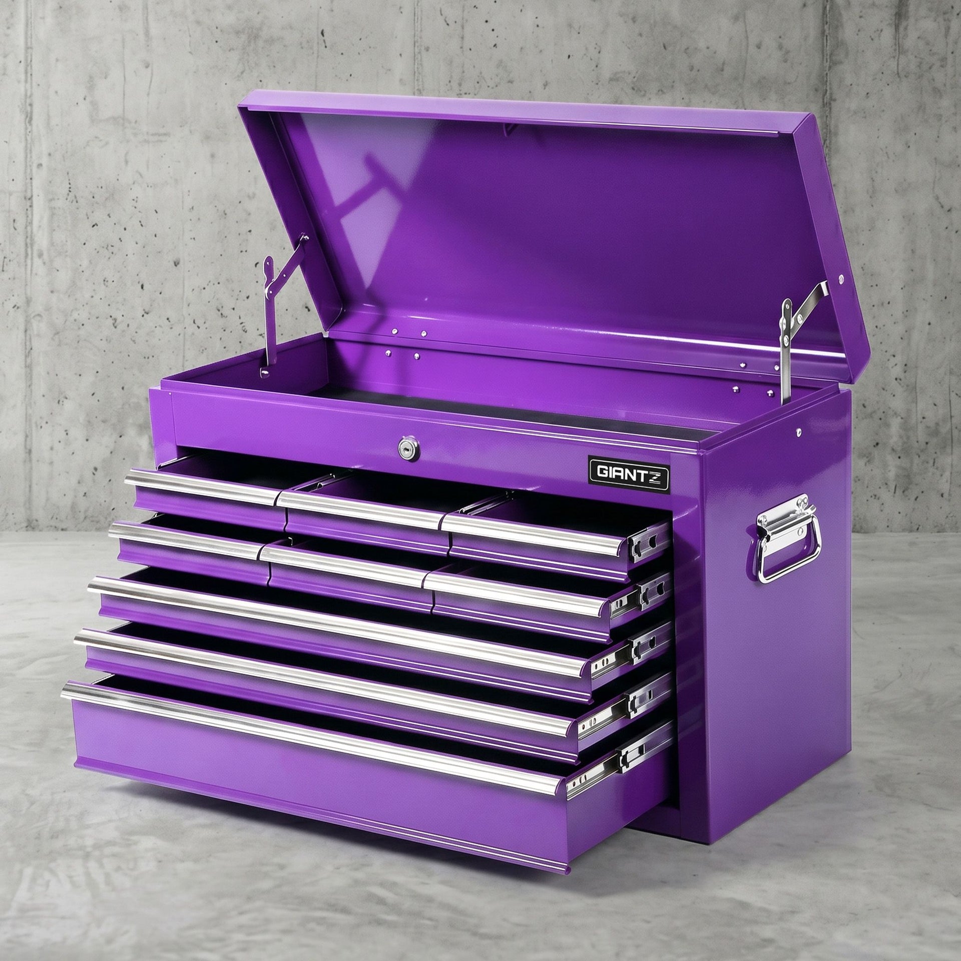 Giantz 9-Drawer Tool Cabinet Chest Toolbox Heavy Duty Garage Storage Organiser Purple Awezingly