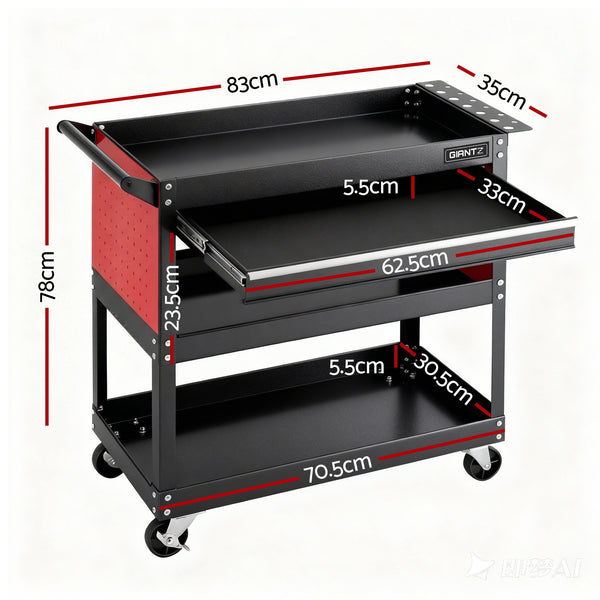 Giantz Tool Trolley Cart Rolling Cabinet with Drawer Workshop Garage Storage Awezingly