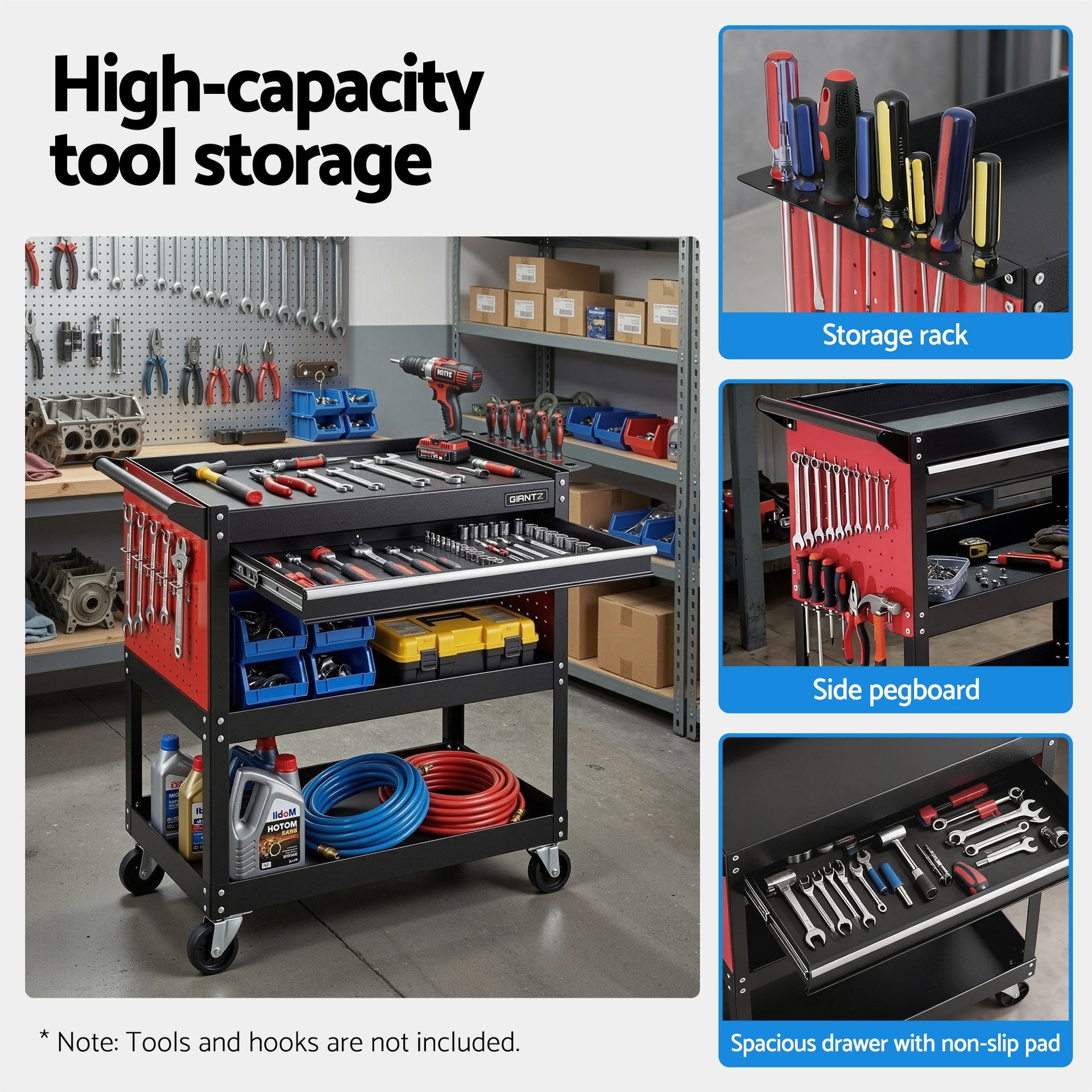 Giantz Tool Trolley Cart Rolling Cabinet with Drawer Workshop Garage Storage Awezingly