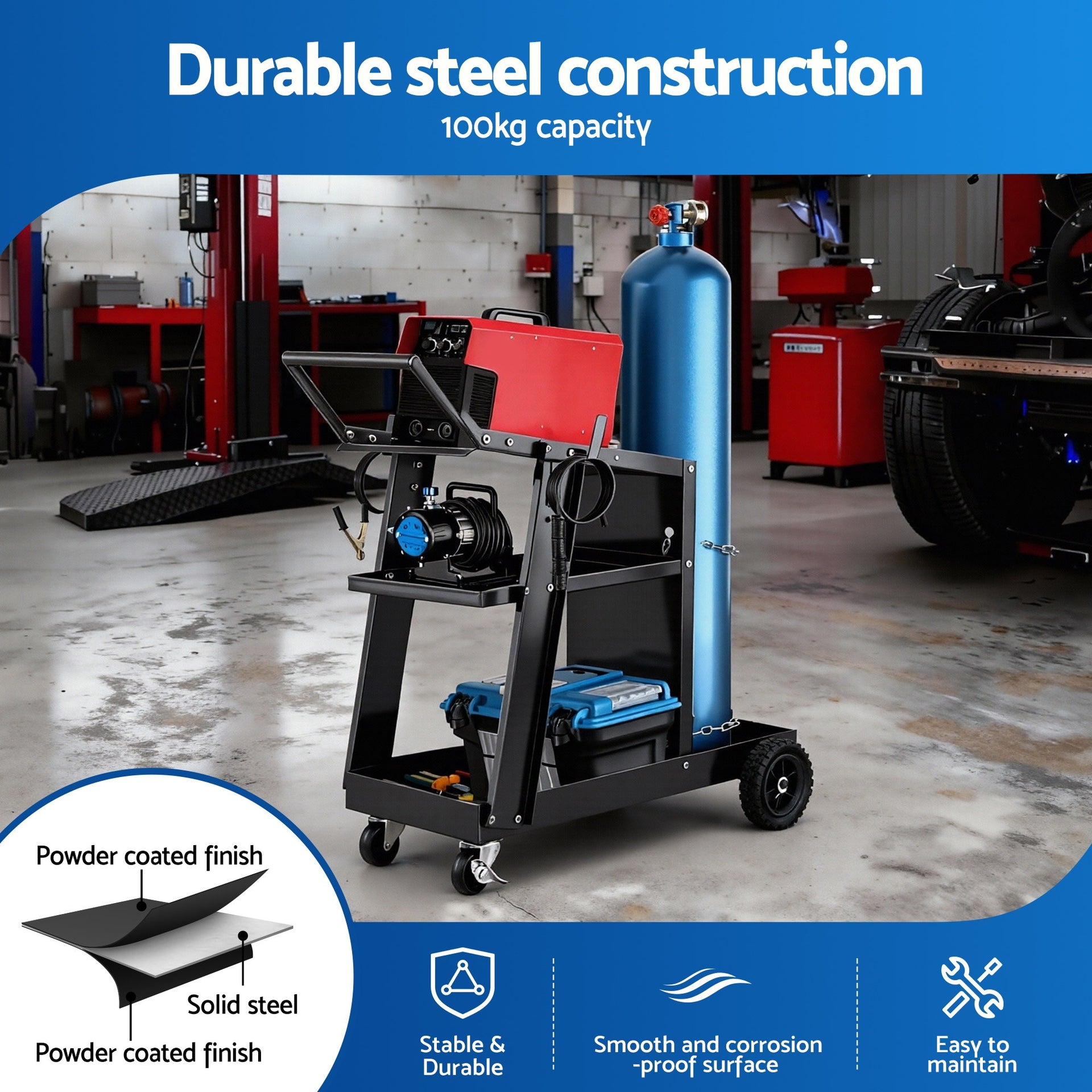 Giantz Welding Trolley Cart Welder MIG TIG ARC MMA Welder Plasma Cutter Storage Awezingly