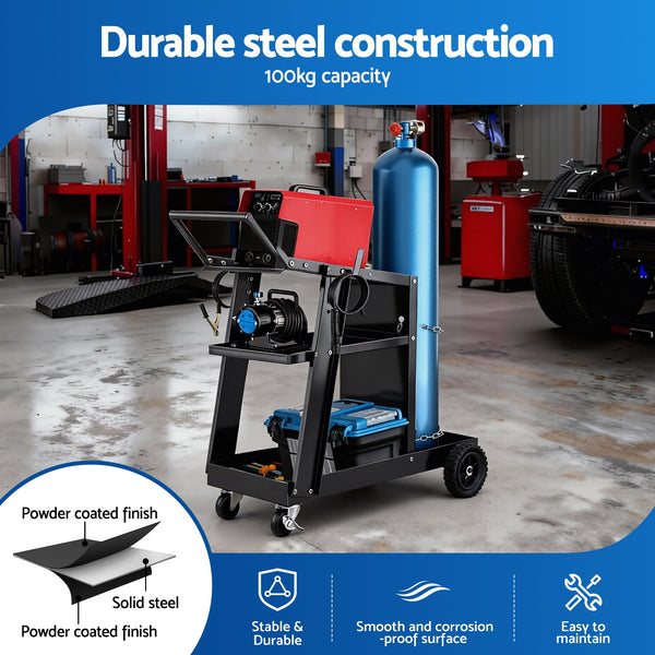 Giantz Welding Trolley Cart Welder MIG TIG ARC MMA Welder Plasma Cutter Storage Awezingly