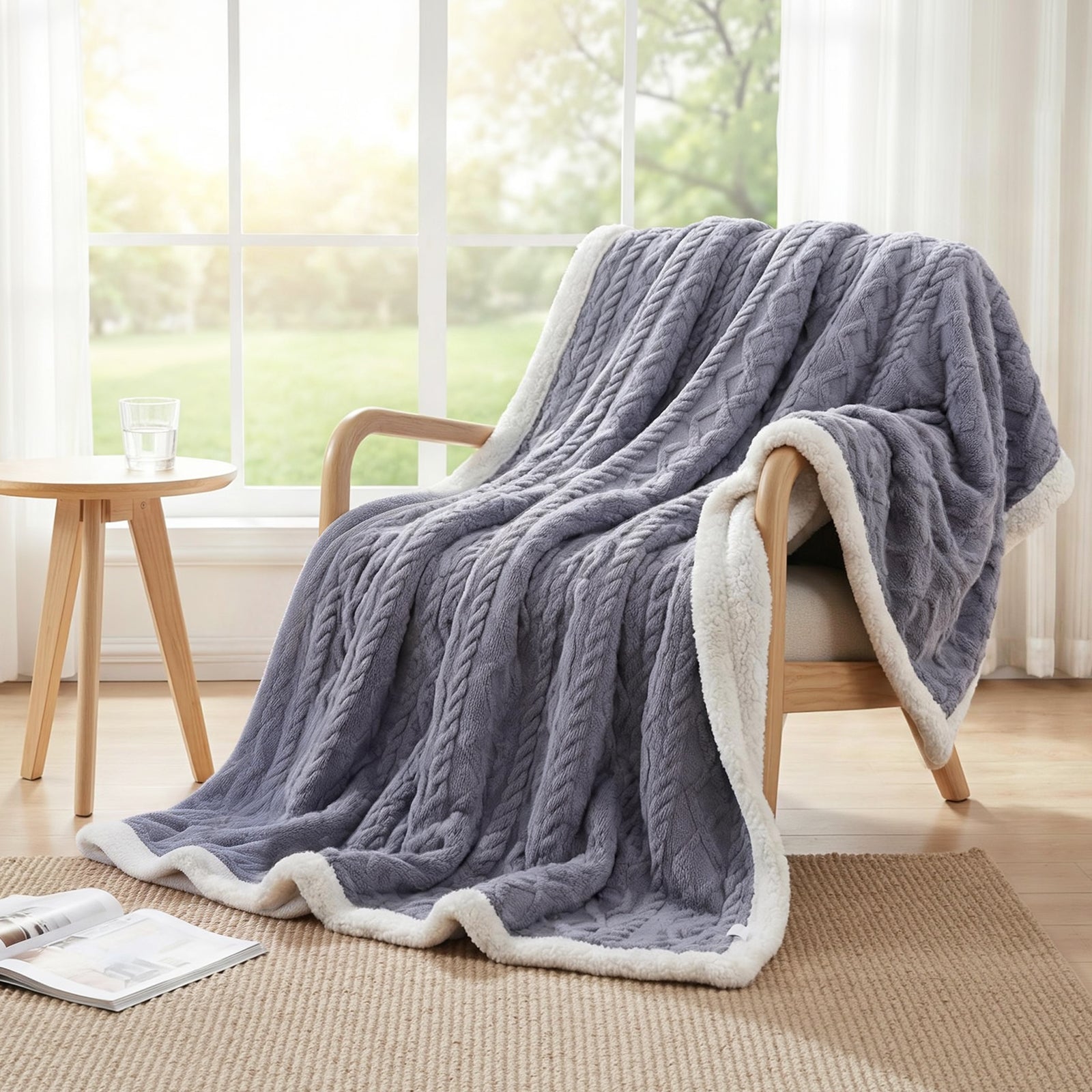 Giselle 203x230cm Throw Blanket Double-Sided Fleece Lightweight For Sofa Couch Bed Awezingly