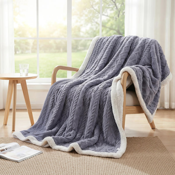 Giselle 203x230cm Throw Blanket Double-Sided Fleece Lightweight For Sofa Couch Bed Awezingly